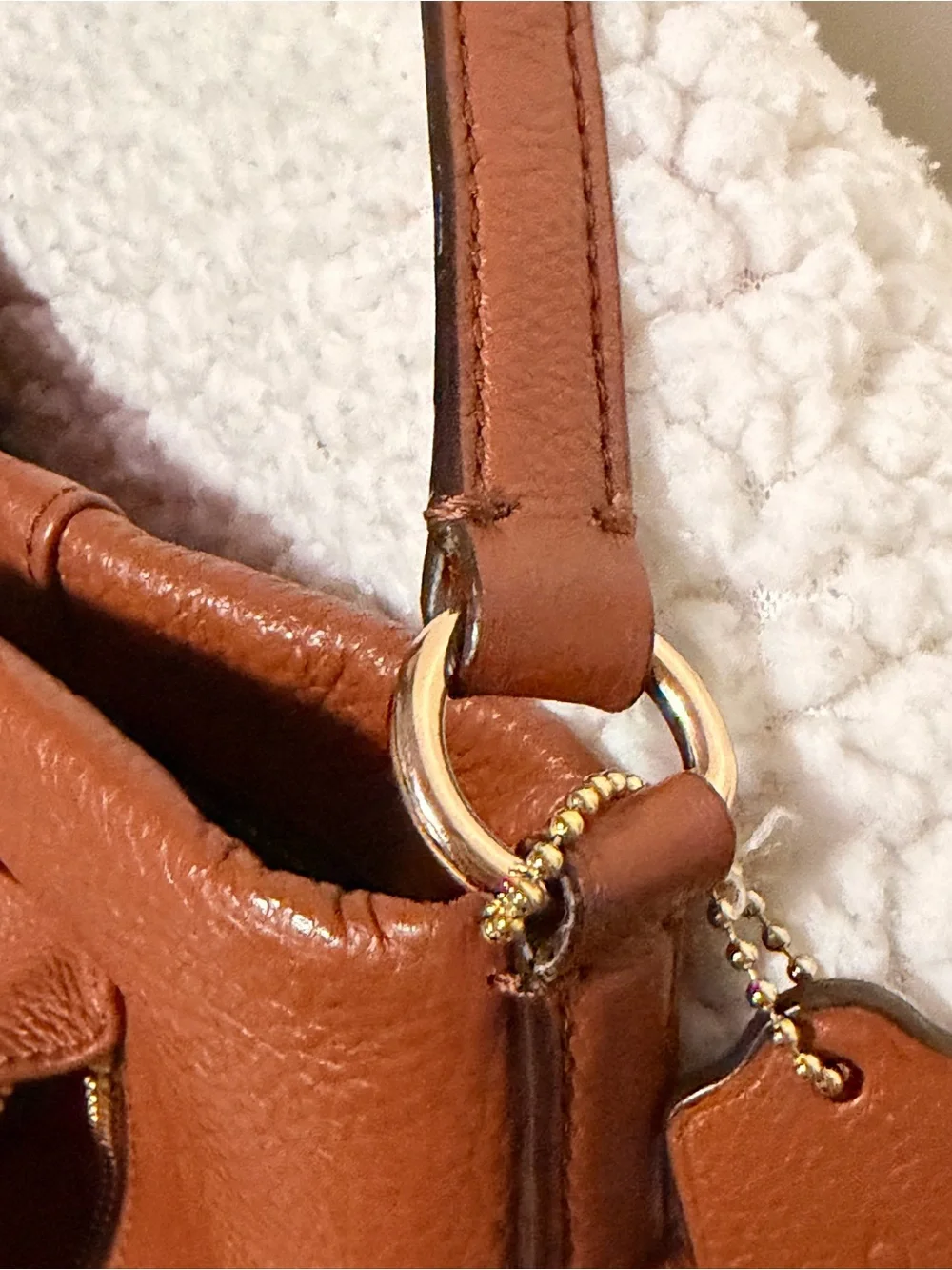 Coach Cognac Pebbled Leather Shoulder Bag